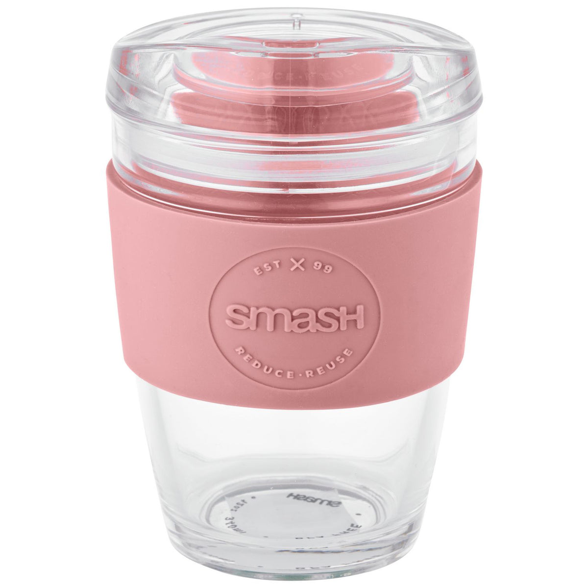 Smash Pink Glass Coffee Cup 340ml (British brand)