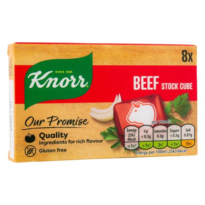 Knorr beef stock cube convenient for cooking - British product