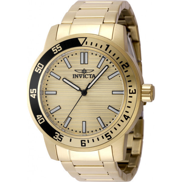 Invicta gold men's specialty watch with stainless steel bracelet (British brand)