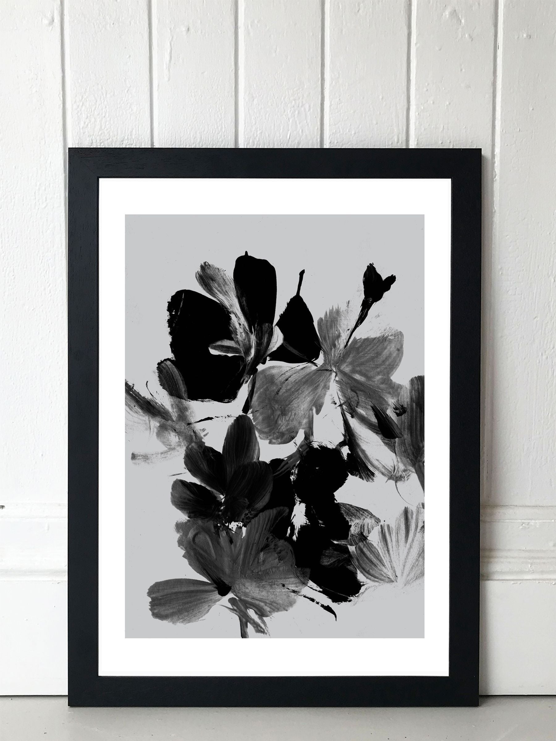 East End Prints black mono botanical print Dan Hobday, UK version