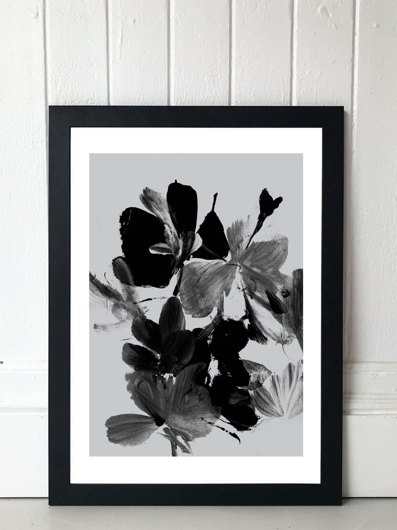 East End Prints black mono botanical print Dan Hobday, UK version