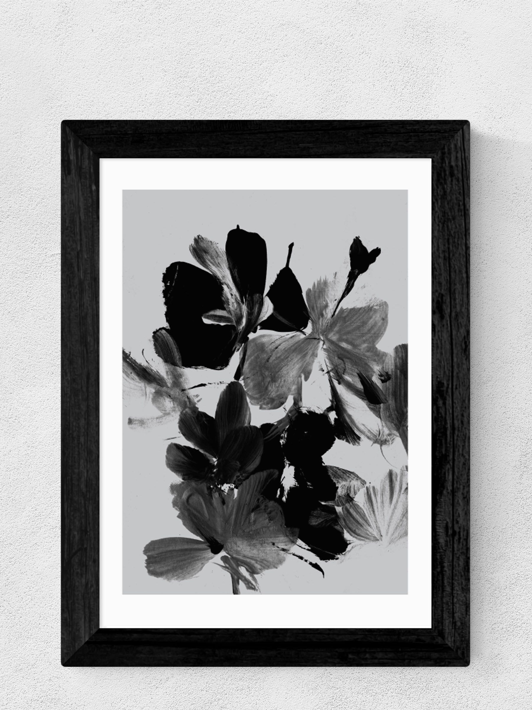 East End Prints black mono botanical print Dan Hobday, UK version