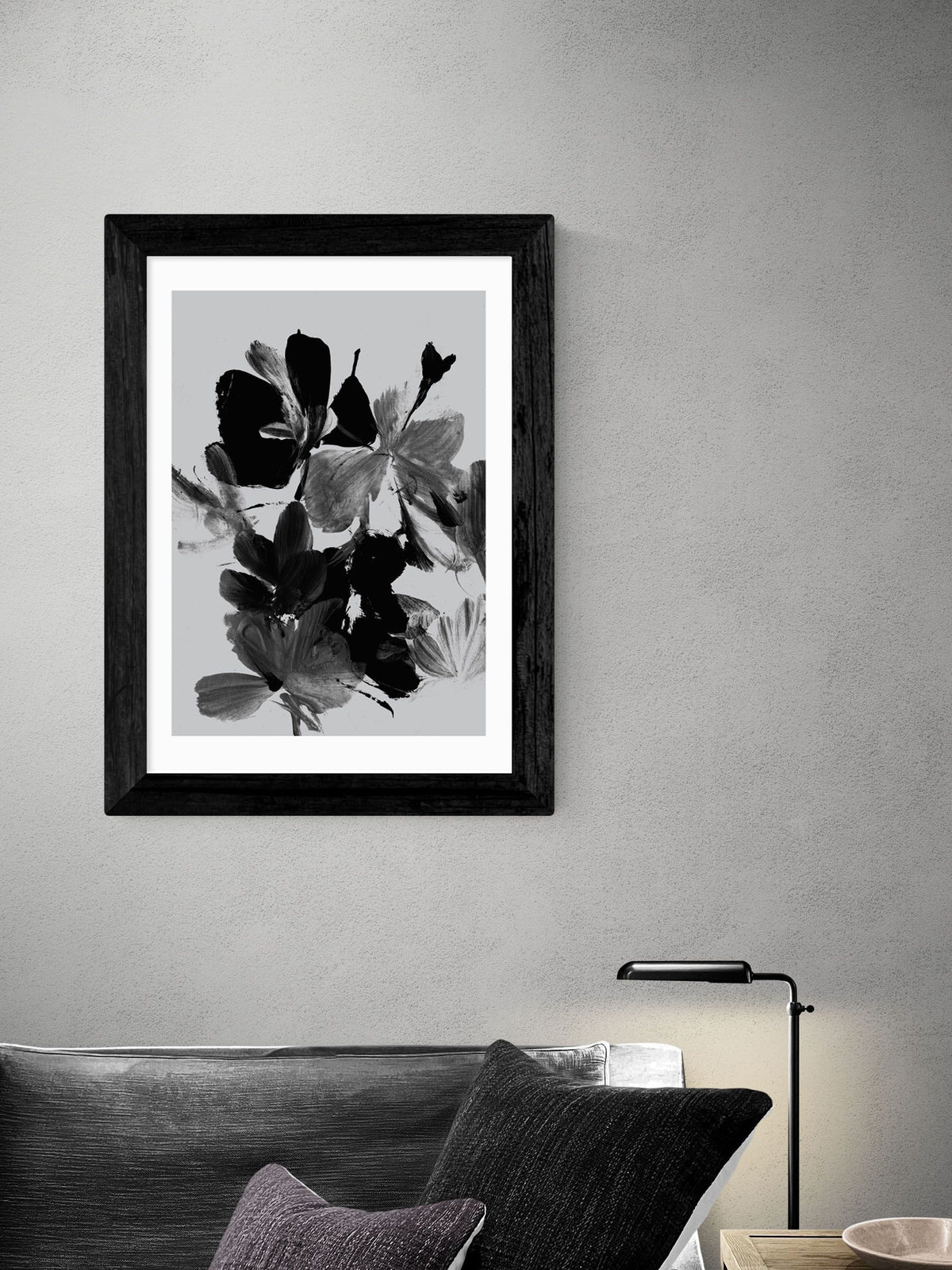 East End Prints black mono botanical print Dan Hobday, UK version