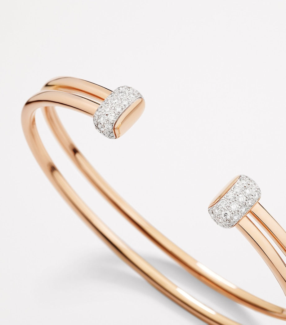 Pomellato rose gold and diamond bangle - British product