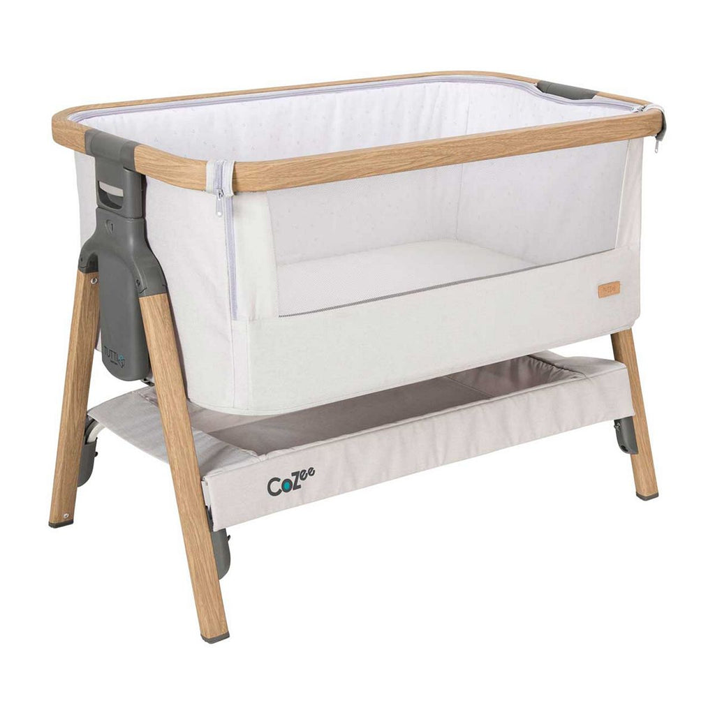 Tutti Bambini Cozee Bedside Crib-Oak/Sterling Silver