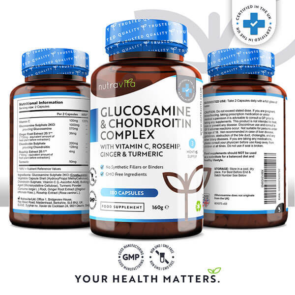 Nutravita Glucosamine Chondroitin + Vit C Turmeric - 180 Cap