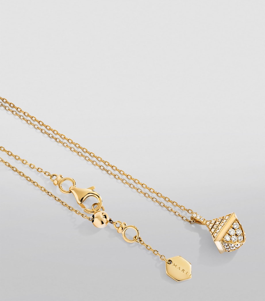 MARLI New York mini yellow gold diamond pendant necklace, imported from the UK