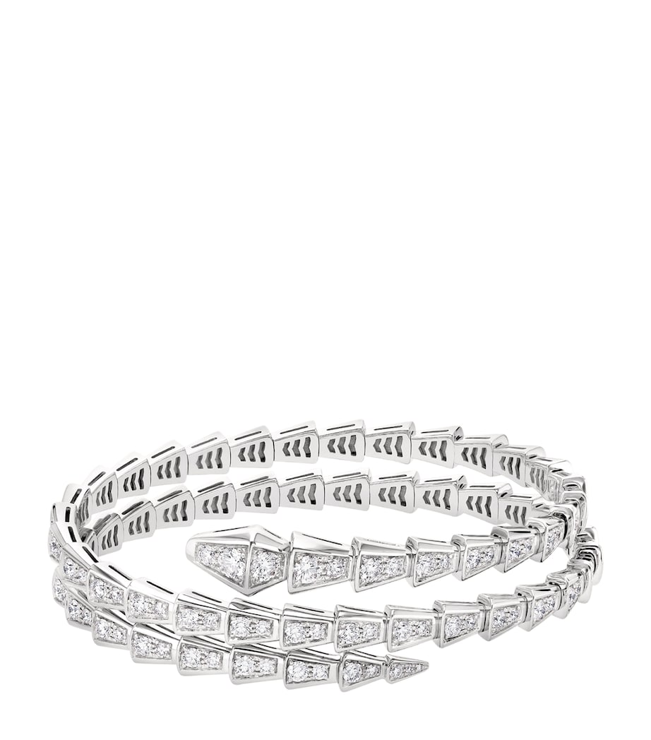 Bvlgari Small Serpenti Viper 18kt white gold diamond bracelet (British brand)