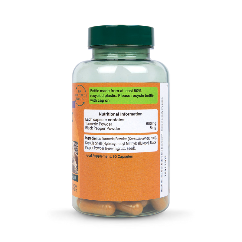 Holland & Barrett Turmeric Capsules Black Pepper 90, UK version