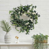 Livingandhome Artificial Eucalyptus Wreath Green 55cm, UK version