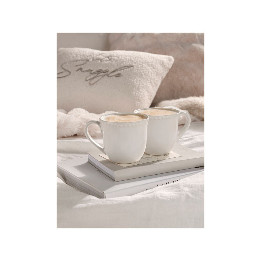 At Home with Stacey Solomon White Beaded Mugs - Set of 2 GOODS ASDA   