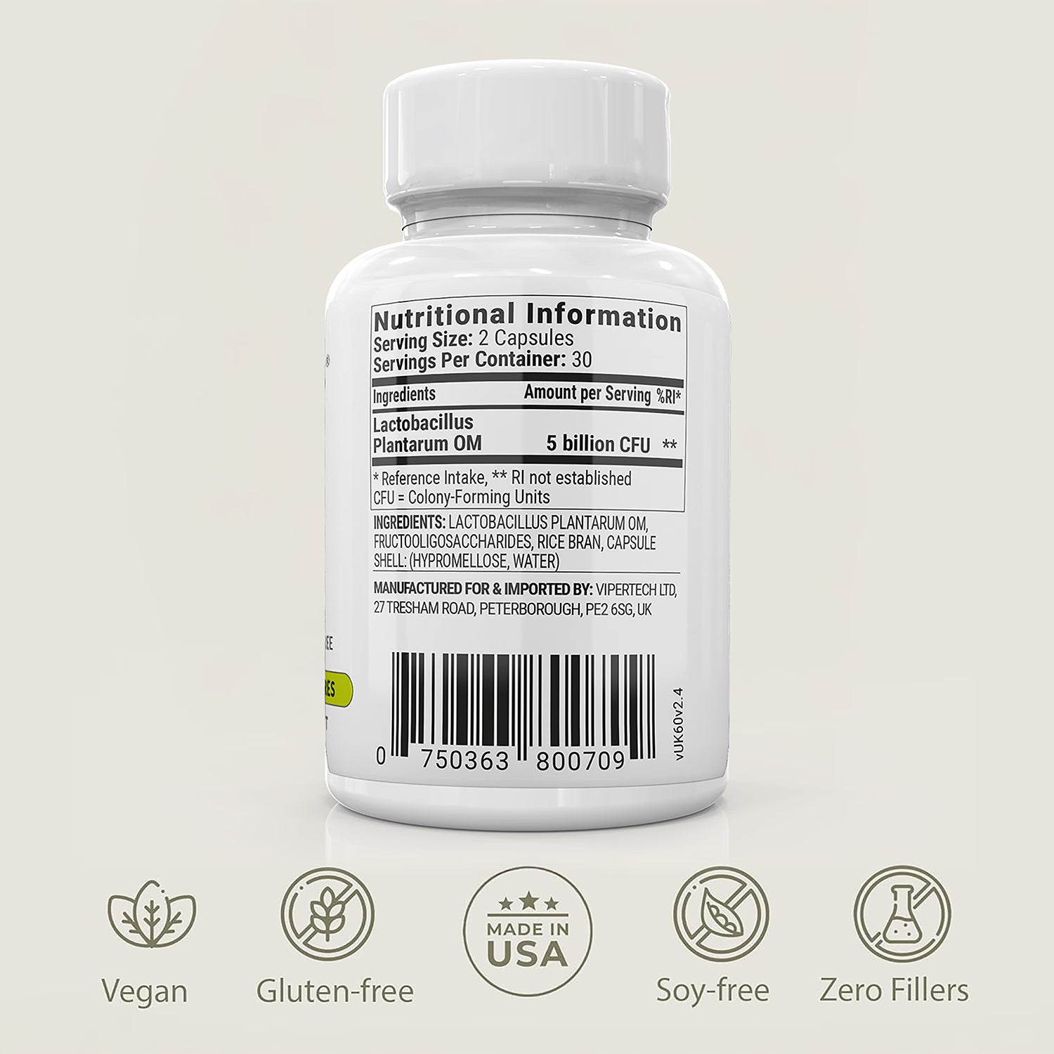 P3-OM Bio Cultures probiotic capsules 60 (British brand)