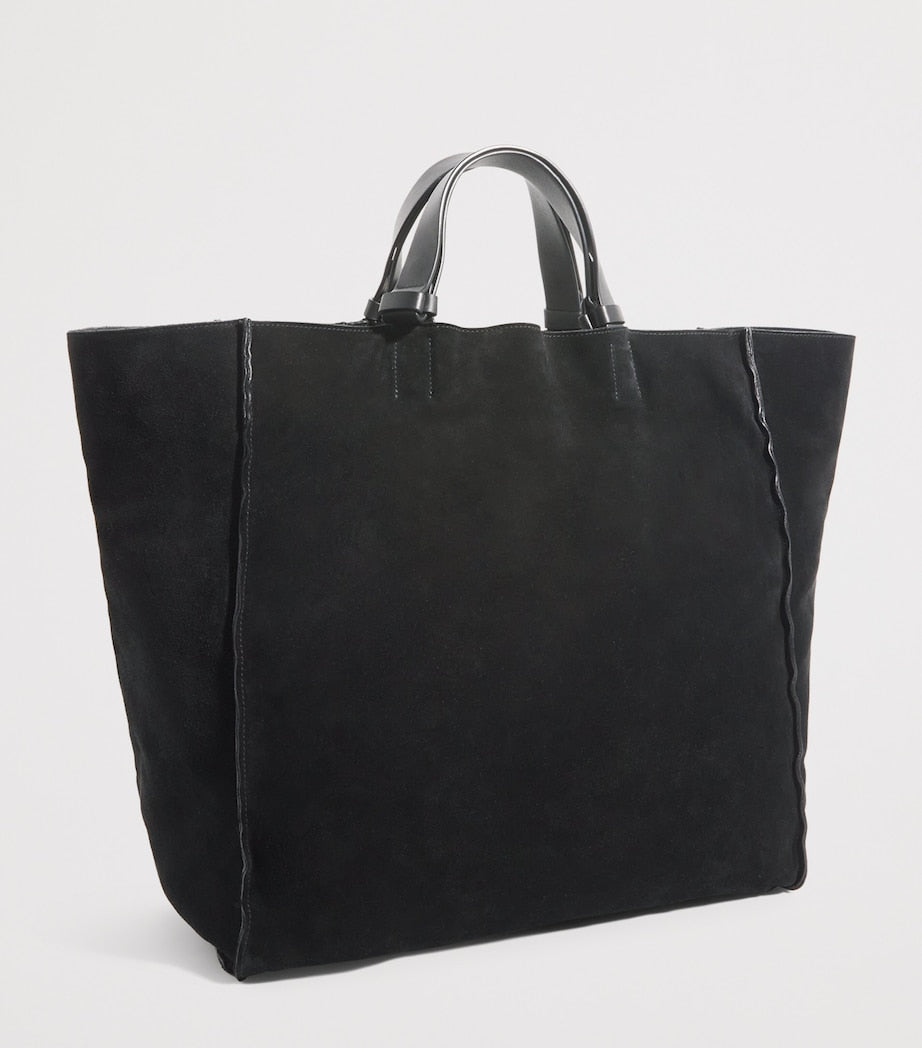 Giorgio Armani suede leather-trim tote bag, imported from the UK