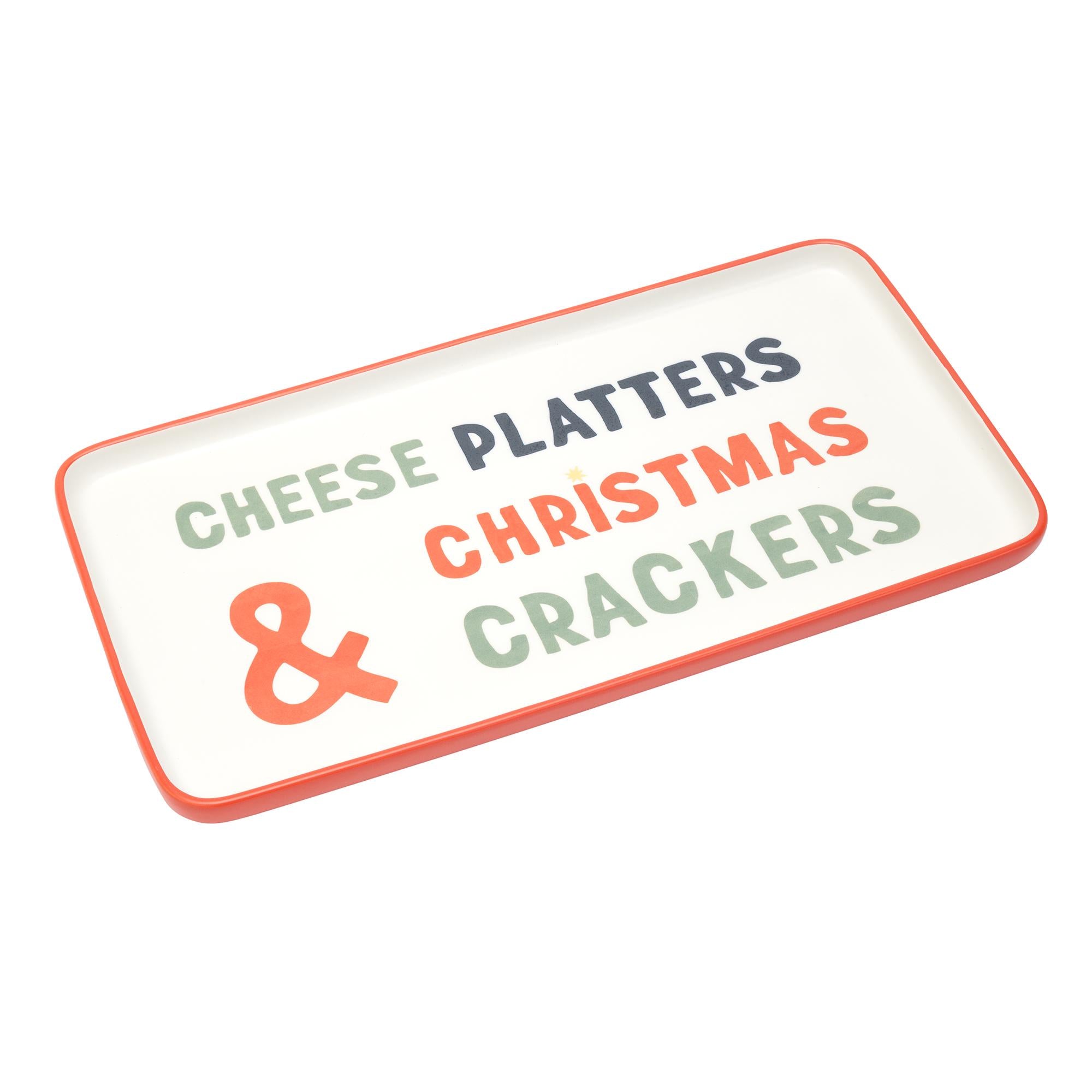 Habitat Christmas Slogan Platter Red GOODS Sainsburys   