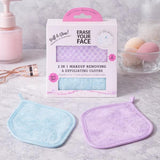 Erase Your Face makeup remover cloths 2 pack, imported from the UK
