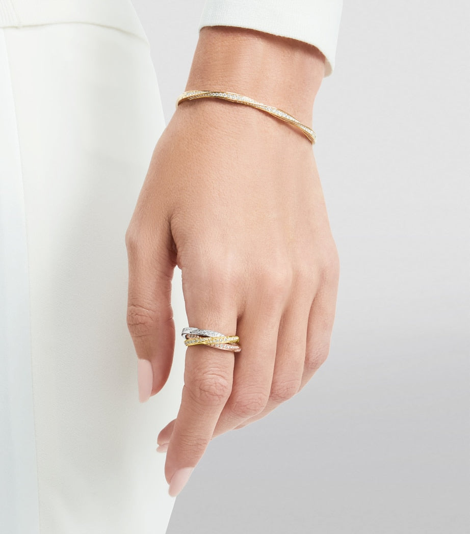 Graff yellow gold diamond spiral bangle, UK version