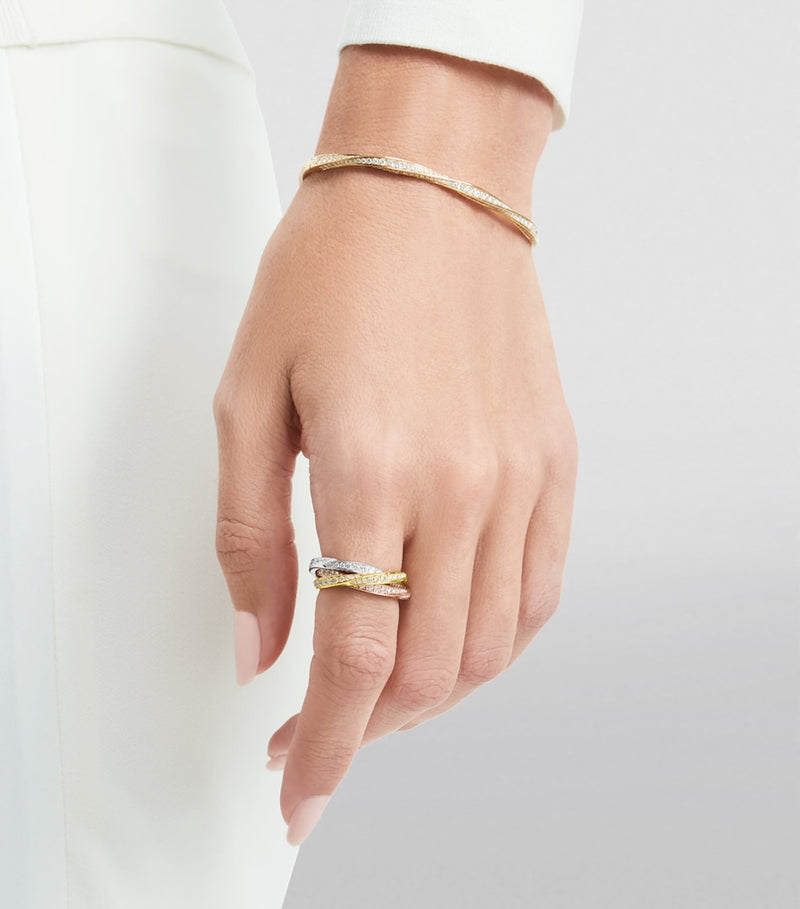 Graff yellow gold diamond spiral bangle, UK version