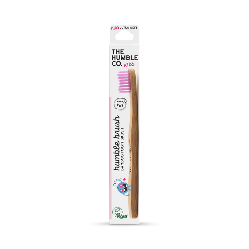 Humble Bamboo Kids Ultra Soft Bristle Toothbrush Blue Purple White or Yellow