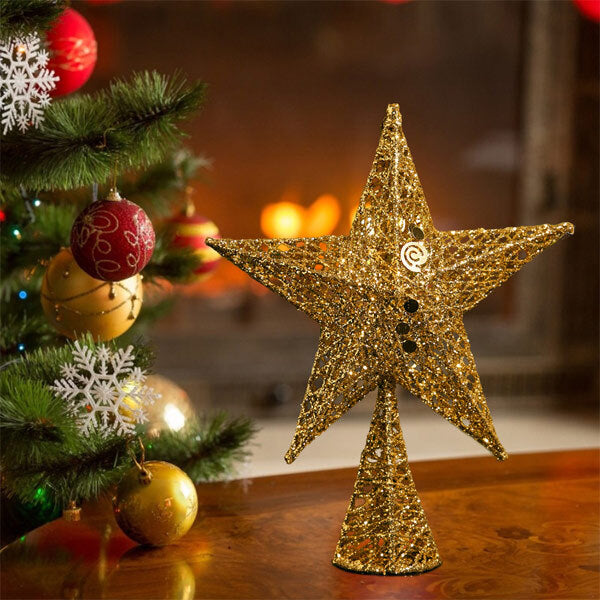 Livingandhome star tree topper small 25cm, imported from the UK