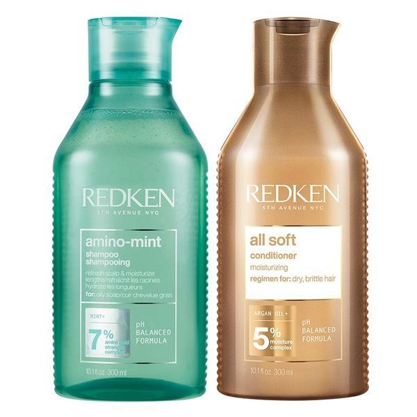 Redken Amino Mint Duo shampoo and conditioner set, imported from the UK