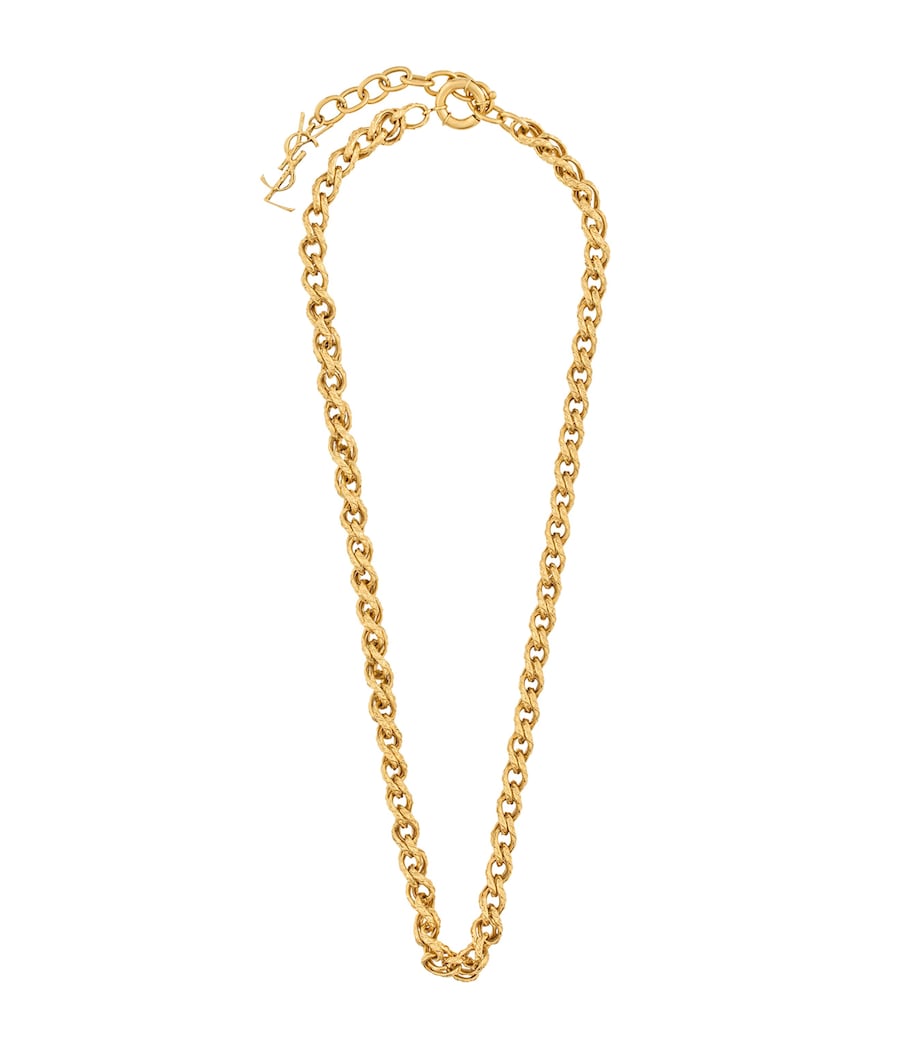 Saint Laurent Sautoir chain necklace, metal links, UK version