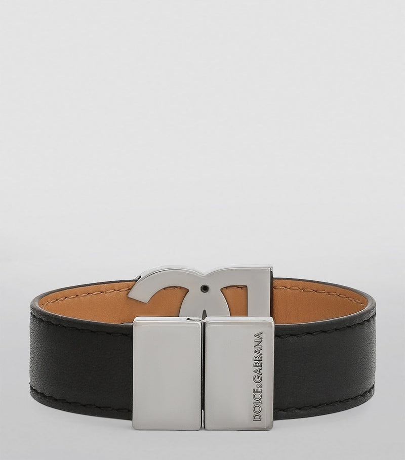 Dolce&Gabbana leather monogram cuff 2cm - British product