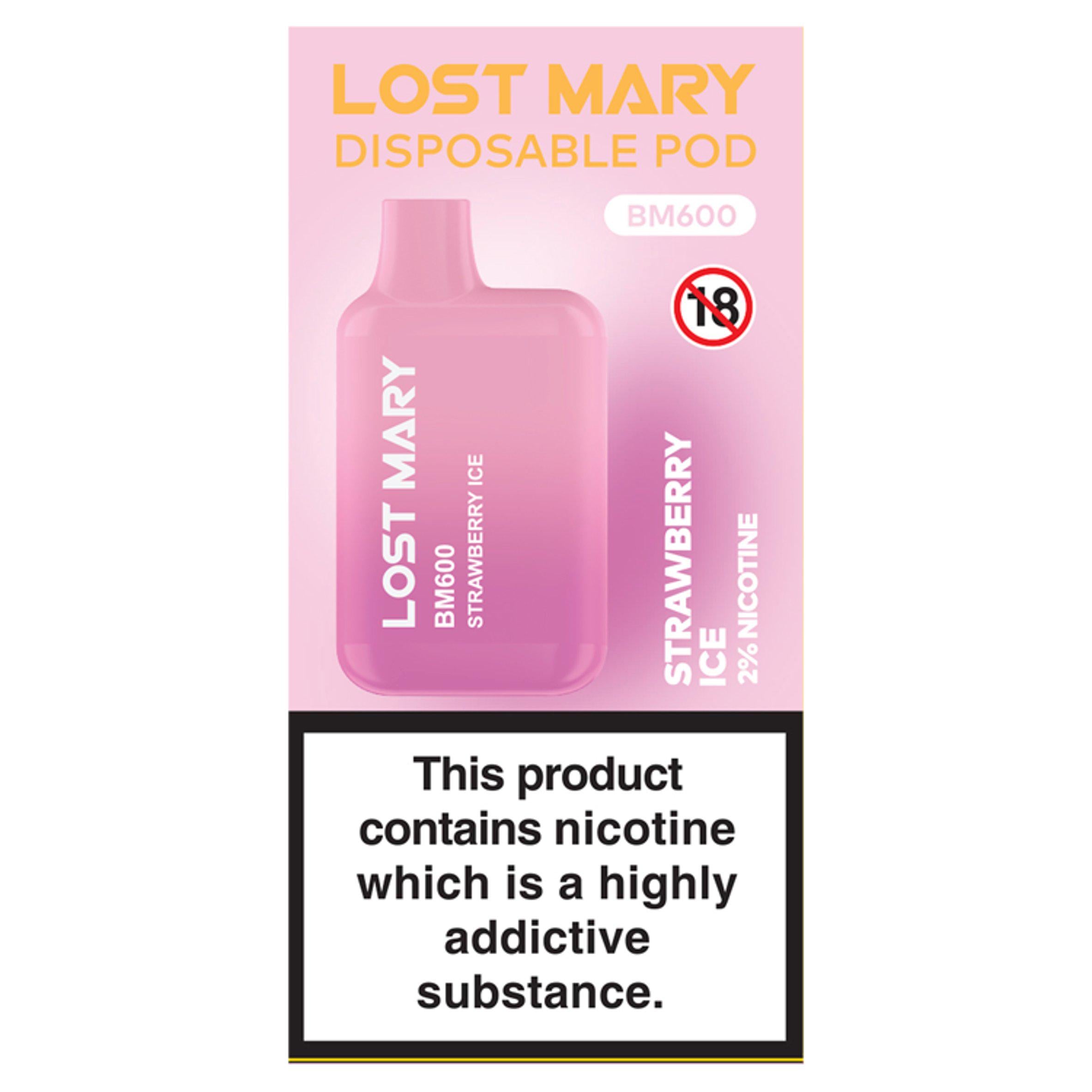 Lost Mary Disposable Pod BM600 Strawberry Ice GOODS Sainsburys   