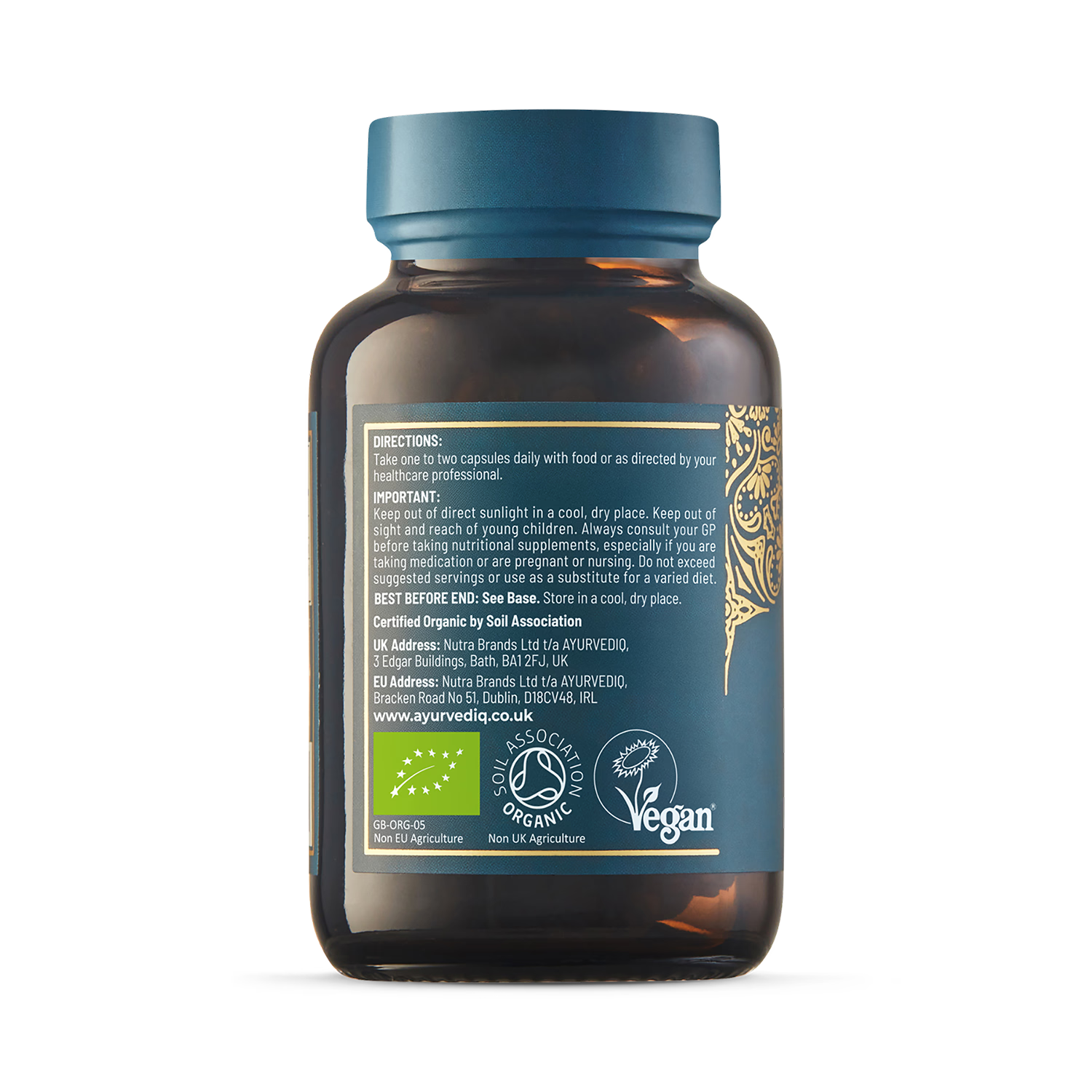 Ayurvediq Organic Triphala capsules 60 count, UK version