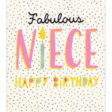 Pigment Productions Happy Birthday Niece Card Fabulous Niece Dotty Candle Greeting Card GOODS Sainsburys   