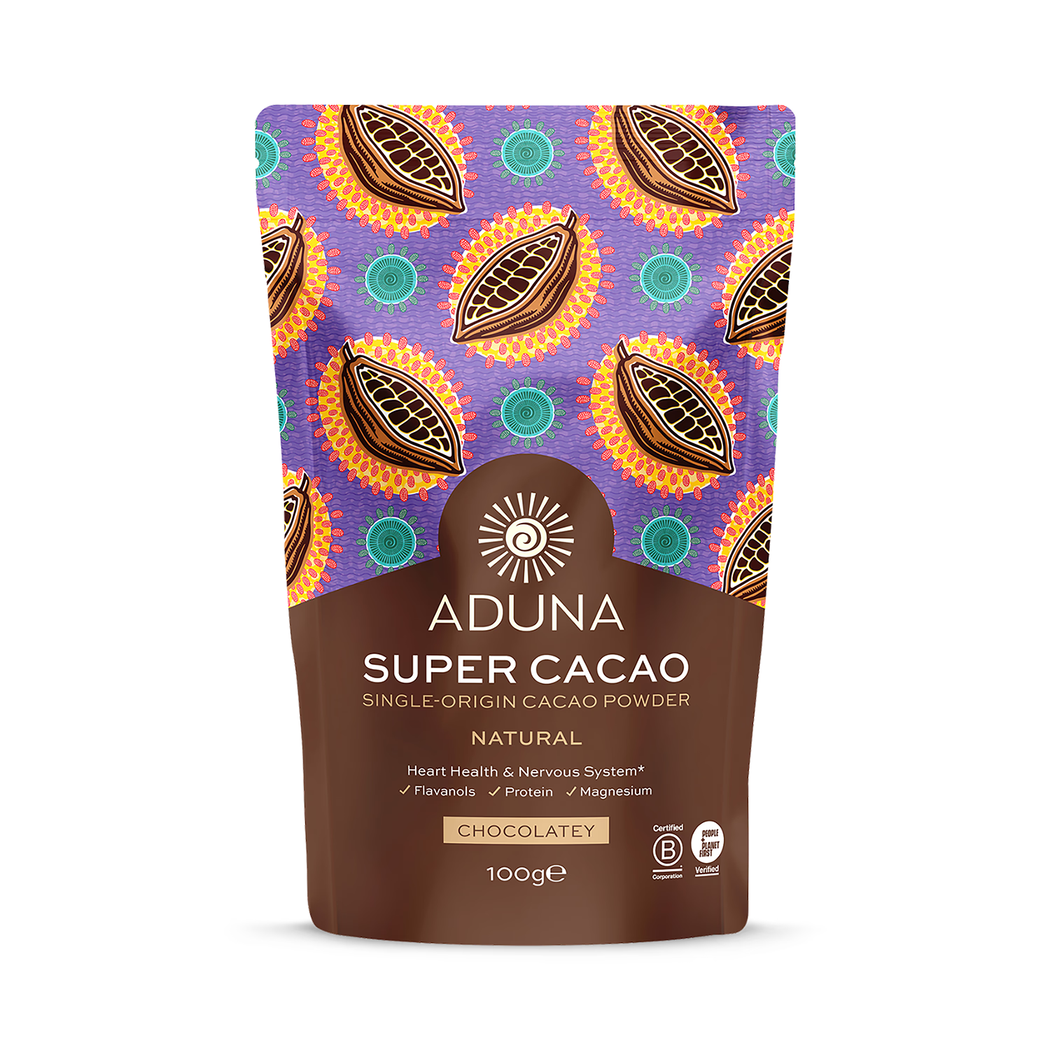 Aduna Super-Cacao premium blend cacao powder 100g, imported from the UK