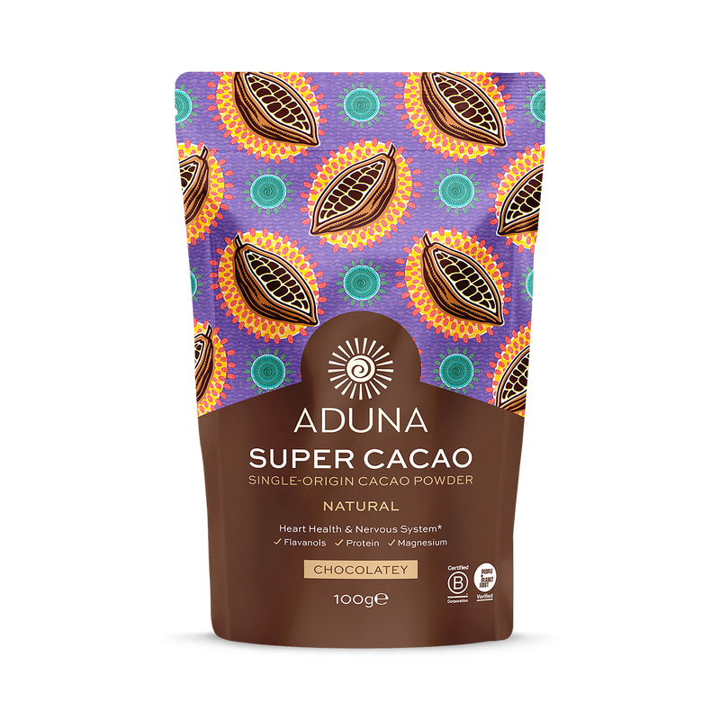 Aduna Super-Cacao premium blend cacao powder 100g, imported from the UK
