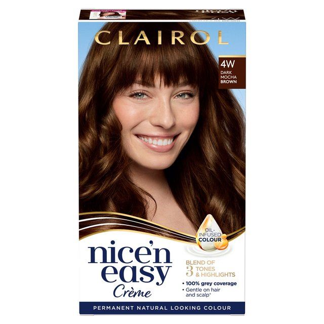 Clairol Nice'n Easy Creme Permanent Hair Dye 4W Dark Mocha Brown GOODS M&S   