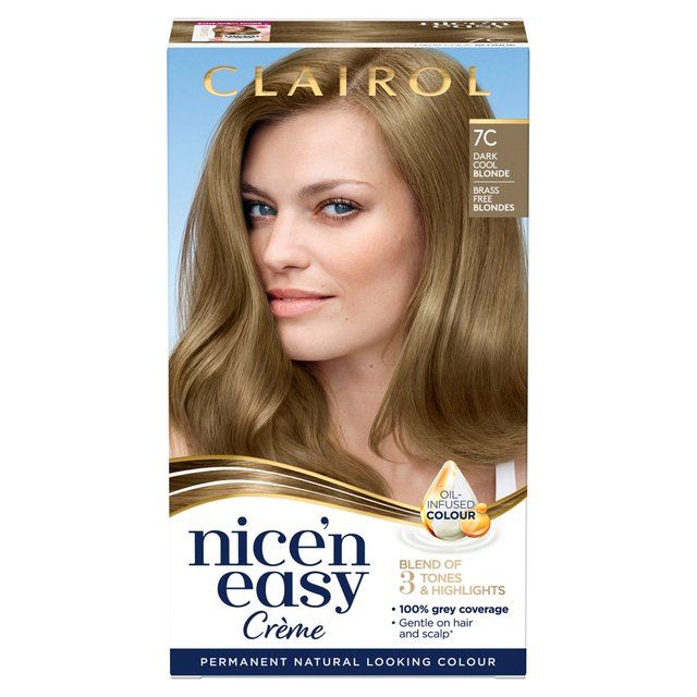 Clairol Nice'n Easy Creme Permanent Hair Dye 7C Dark Cool Blonde