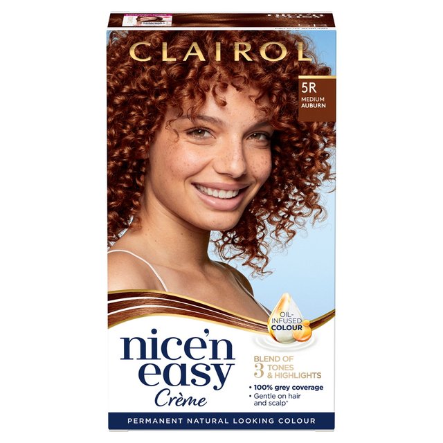 Clairol Nice'n Easy Creme Permanent Hair Dye 5R Medium Auburn GOODS M&S   