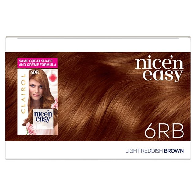 Clairol Nice'n Easy Creme Permanent Hair Dye 6RB Light Reddish Brown GOODS M&S   