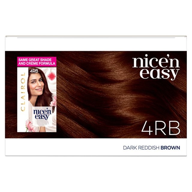 Clairol Nice'n Easy Creme Permanent Hair Dye  4RB Dark Reddish Brown GOODS M&S   