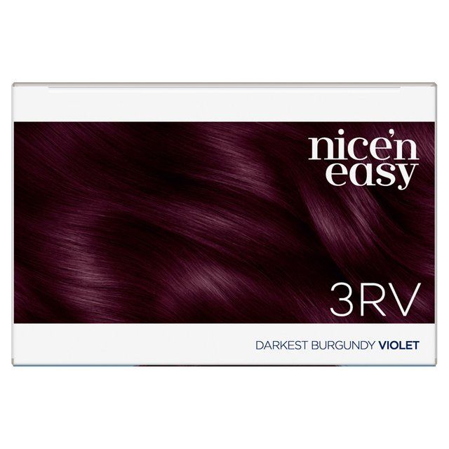 Clairol Nice'n Easy Creme Permanent Hair Dye 3RV Darkest Burgundy Violet GOODS M&S   