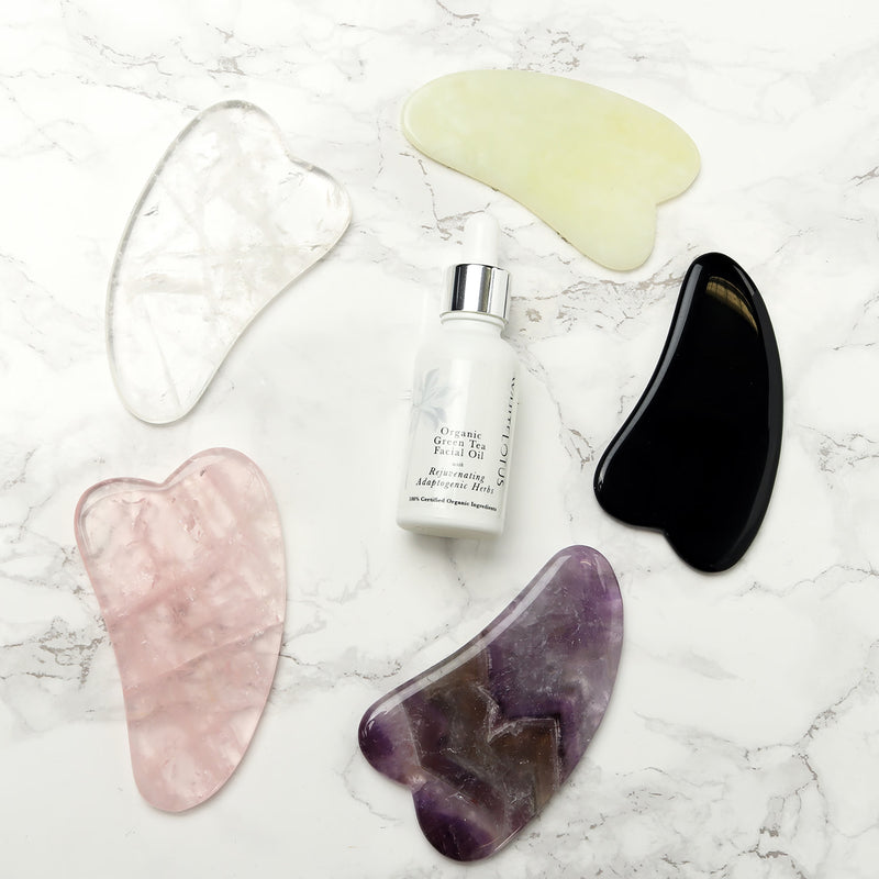 White Lotus Beauty jade gua sha facial massage tool - British product