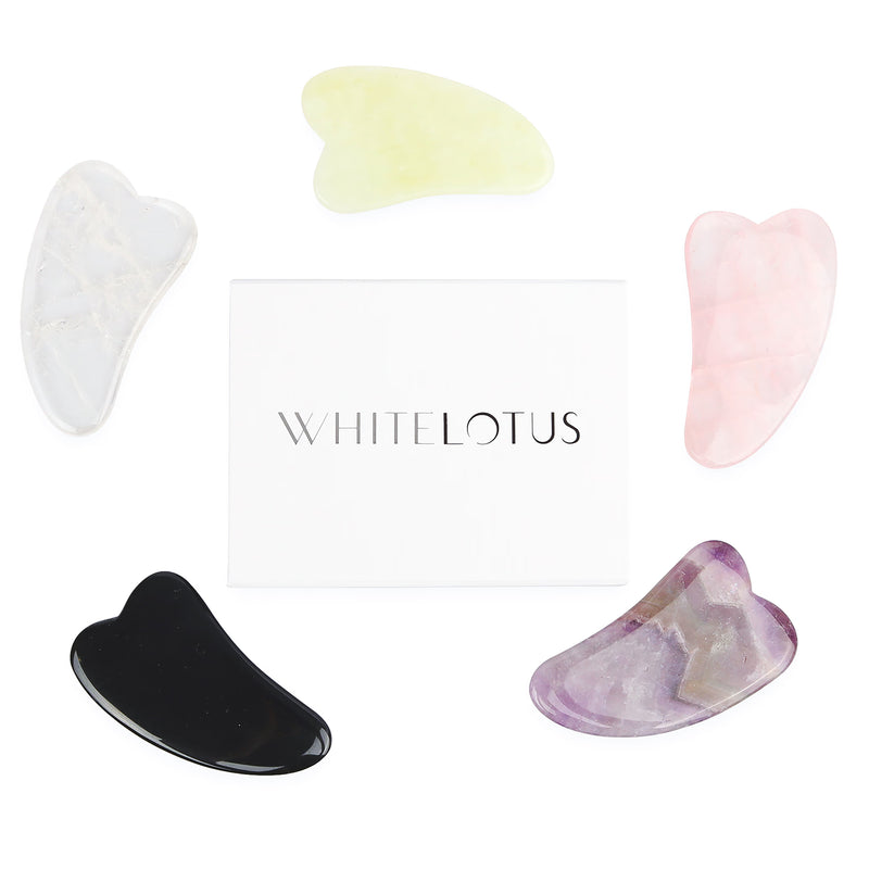 White Lotus Beauty jade gua sha facial massage tool - British product