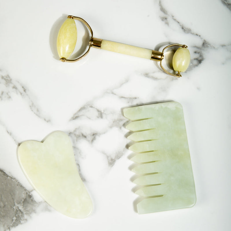 White Lotus Beauty jade gua sha facial massage tool - British product