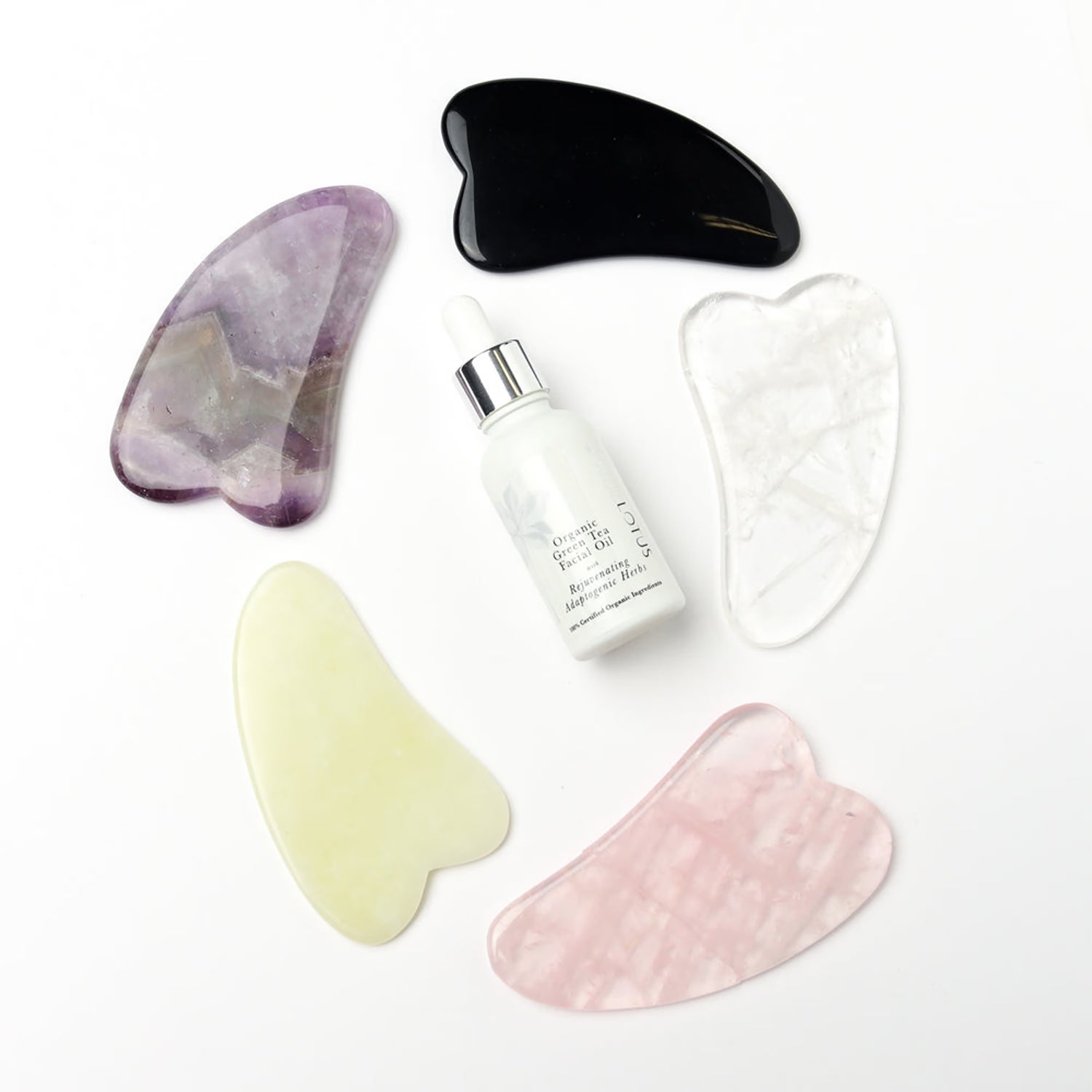 White Lotus Beauty jade gua sha facial massage tool - British product