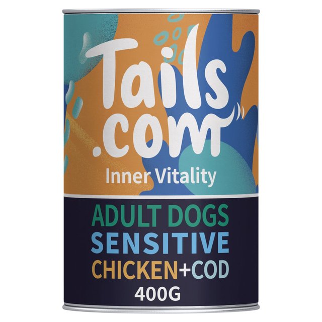 Tails.com Inner Vitality Sensitive Grain Free Dog Wet Food Chicken & Cod   400g