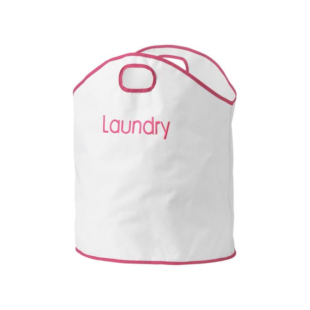 Oxford Laundry Bag White/Hot Pink Dual Handled GOODS M&S   