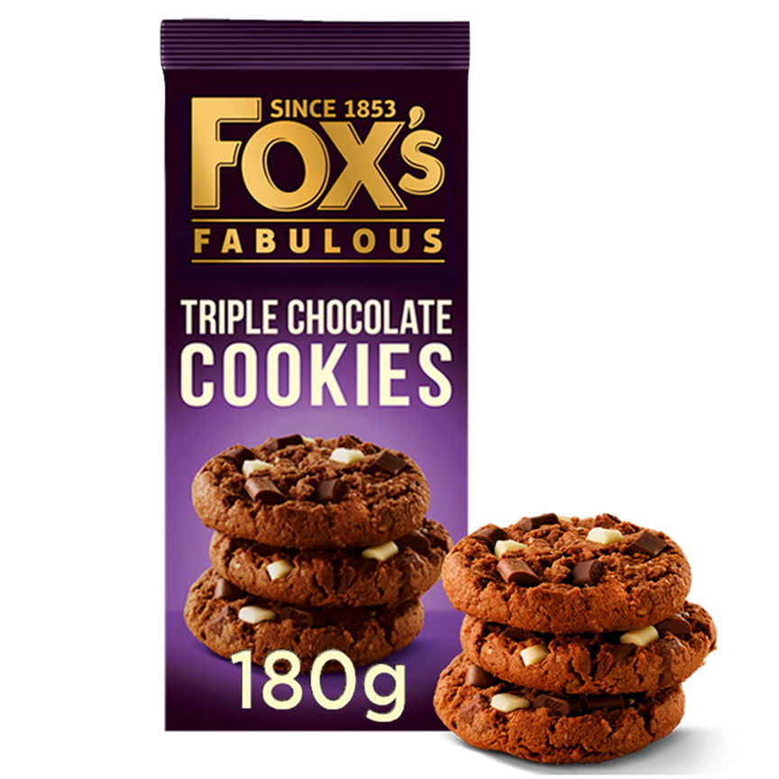 Fox's Fabulous Triple Chocolate Cookies 180g GOODS ASDA   