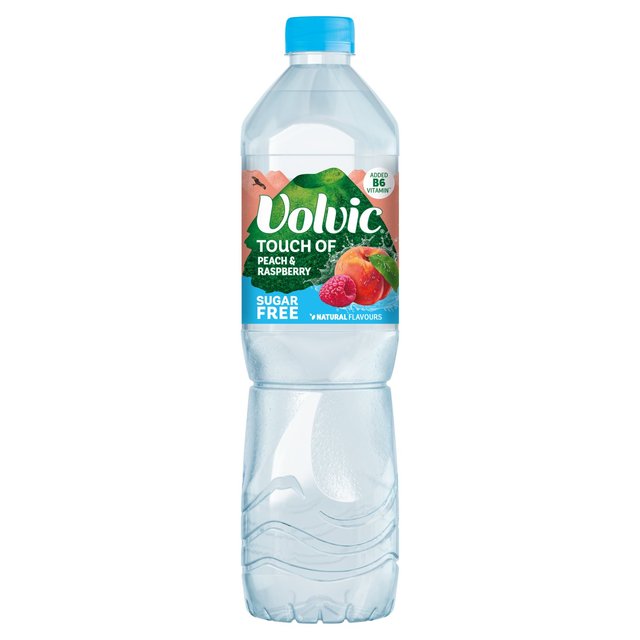 Volvic Touch of Fruit Sugar Free Peach & Raspberry Natural Flavoured Water   1.5L