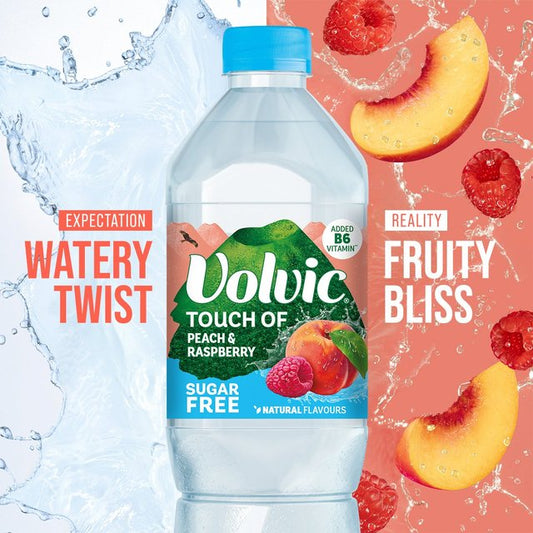 Volvic Touch of Fruit Sugar Free Peach & Raspberry Natural Flavoured Water   1.5L
