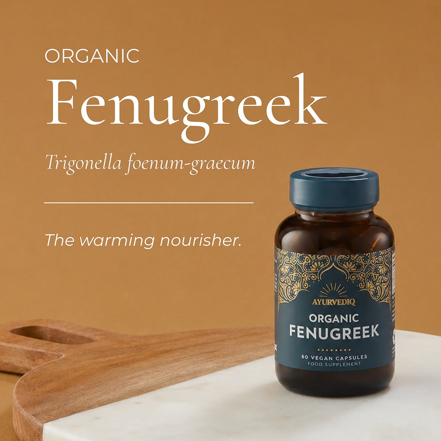 Ayurvediq Organic Fenugreek Capsules 60 capsules (British brand)