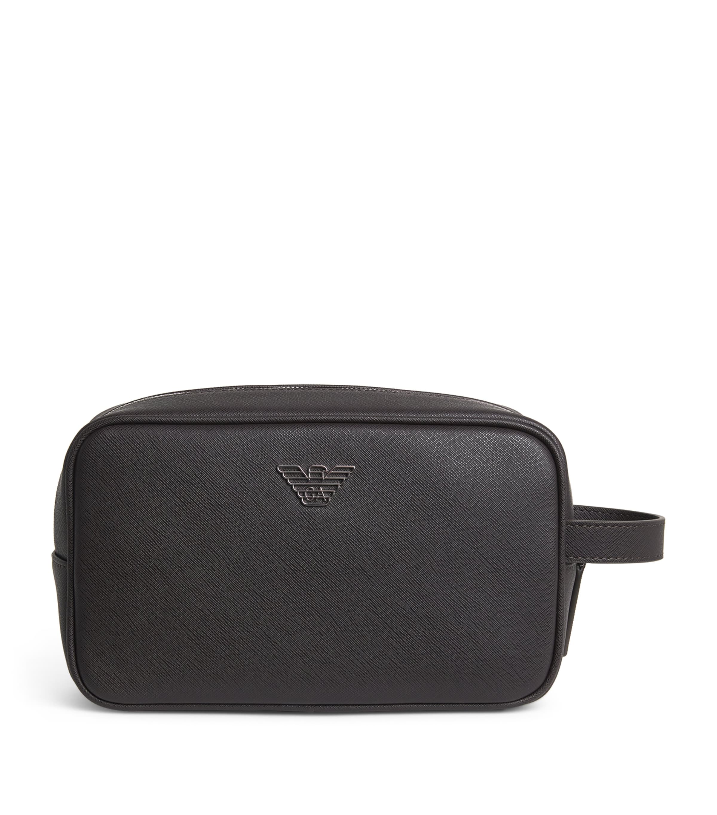 Emporio Armani leather wash bag - British product
