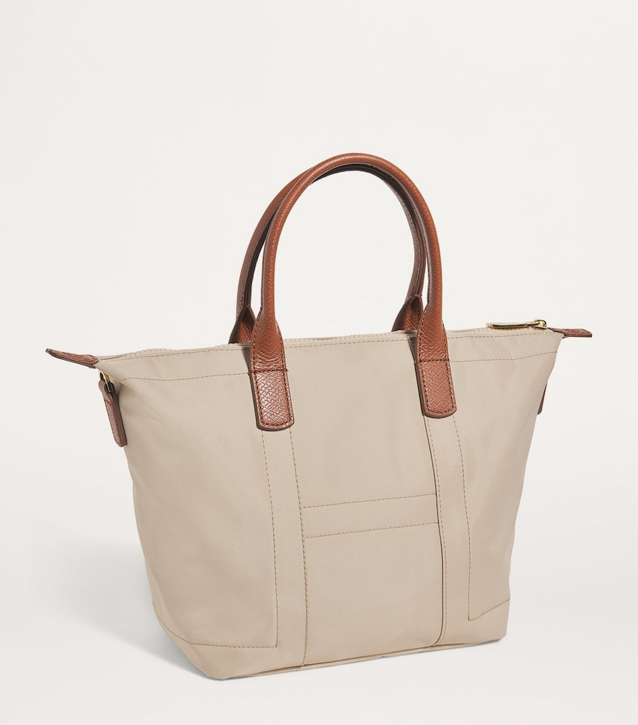 Harrods tote bag made from recycled nylon and leather, imported from the UK