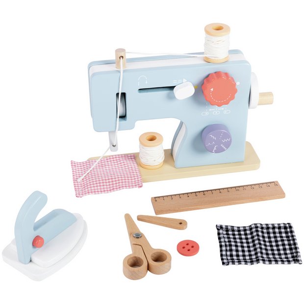 Chad Valley wooden sewing machine toy, UK version